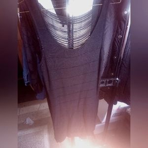 Black dress Forever 21, it's a size large  it's slim fitted,